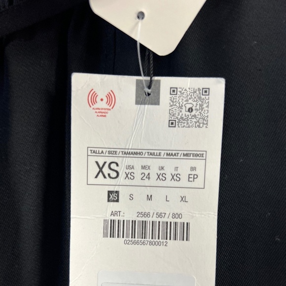 Zara Elastic High Waist Wide Leg Pants Black Size XS NWT - Picture 6 of 8